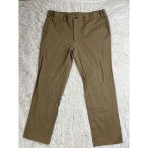 Indochino Mens Camel Brown 100% Cotton Flat Classic Trouser Pants Size 36x 27